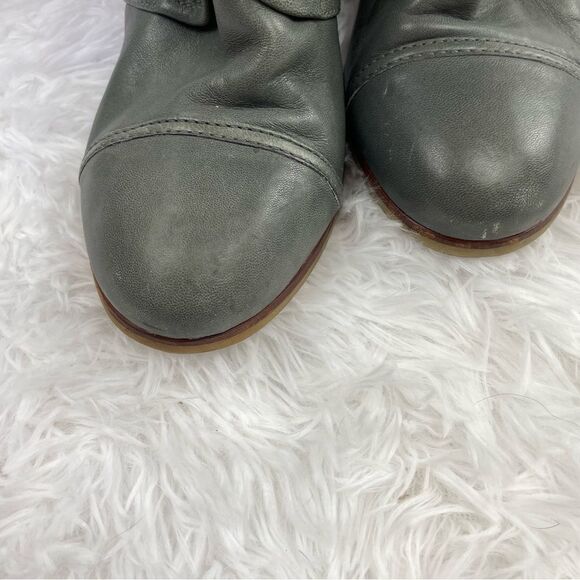 Barbara Bui Shearling Foldover Lace Up Leather Wedge Booties - Picture 2 of 8